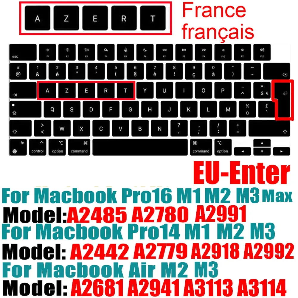 Compatible Keyboard Cover - MacBook Air M2 & MacBook Pro M1