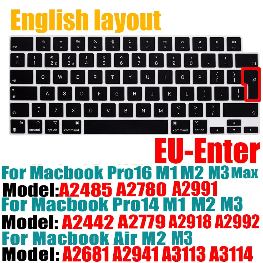 Compatible Keyboard Cover - MacBook Air M2 & MacBook Pro M1