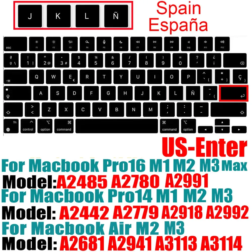 Compatible Keyboard Cover - MacBook Air M2 & MacBook Pro M1