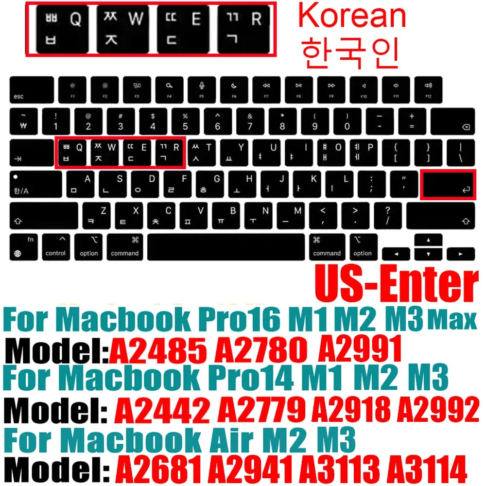 Compatible Keyboard Cover - MacBook Air M2 & MacBook Pro M1