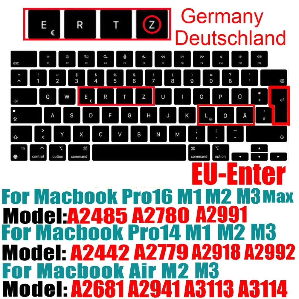 Compatible Keyboard Cover - MacBook Air M2 & MacBook Pro M1