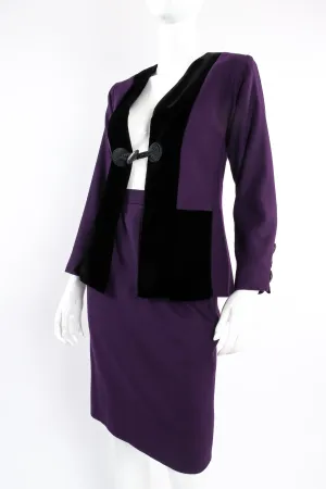 Contrast Toggle Jacket & Skirt Set