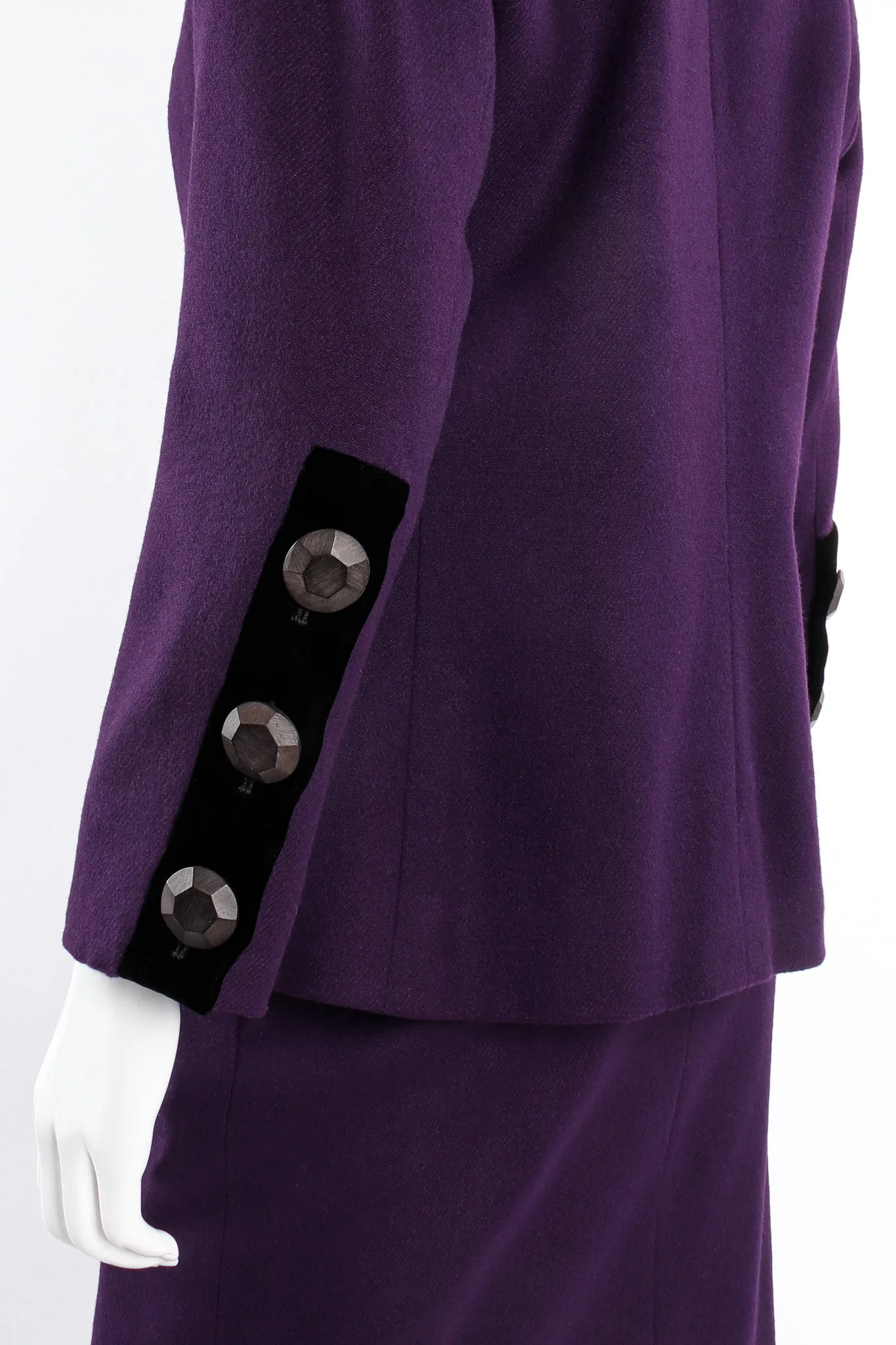 Contrast Toggle Jacket & Skirt Set
