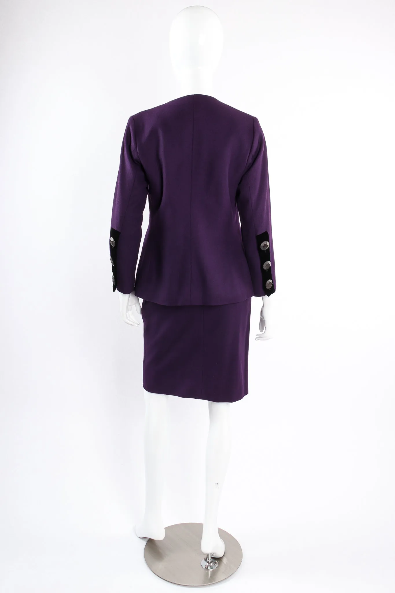 Contrast Toggle Jacket & Skirt Set