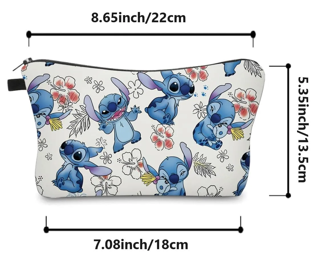 Cosmetic Bag Makeup Bags for Women,Small Makeup Pouch Travel Bags for Toiletries Waterproof (Stitch 02)