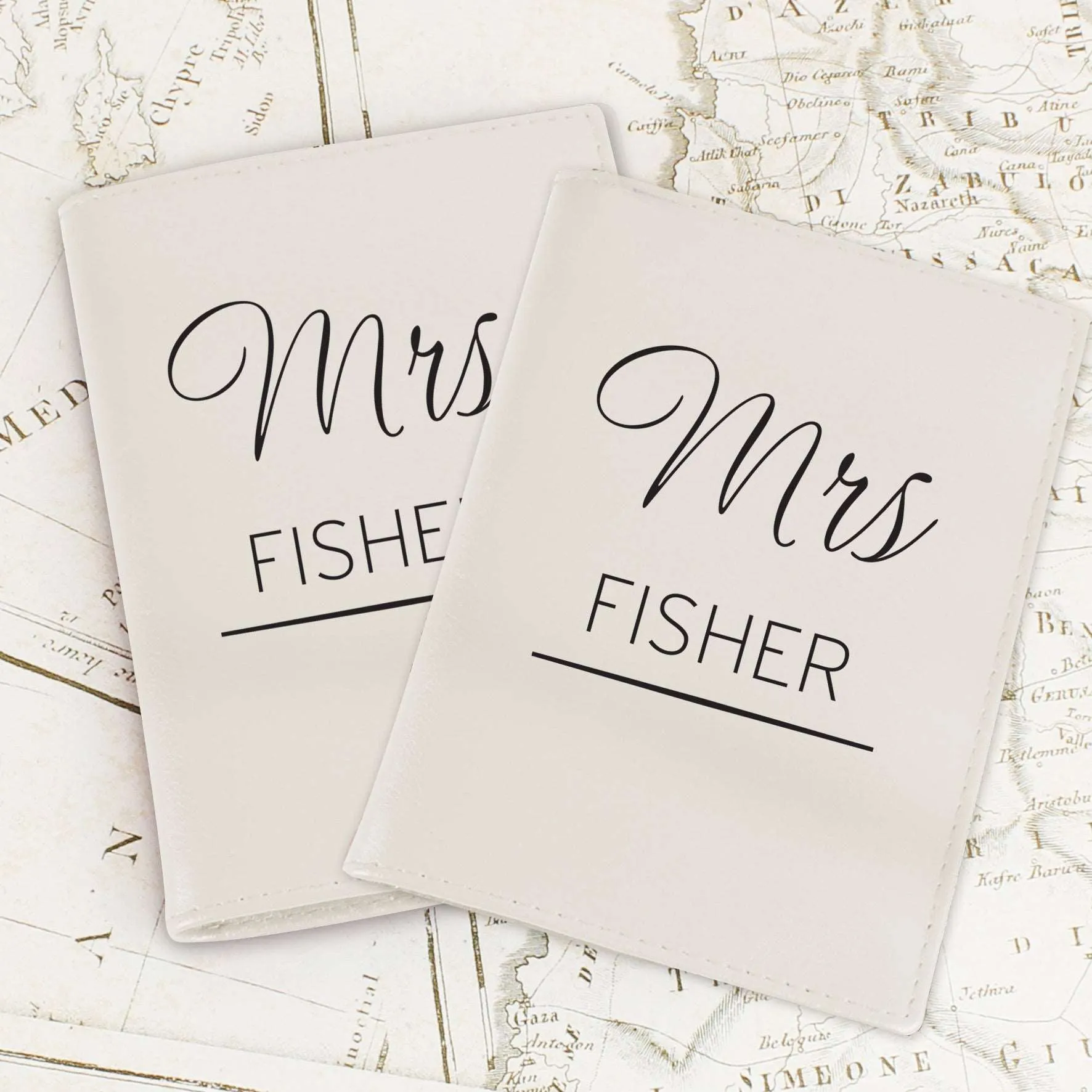 Couples Cream Passport Holders