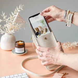 Cream Leather Purse / Phone Crossbody