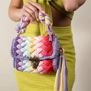 Criss Cross Crochet Bag- Rainbow Multi