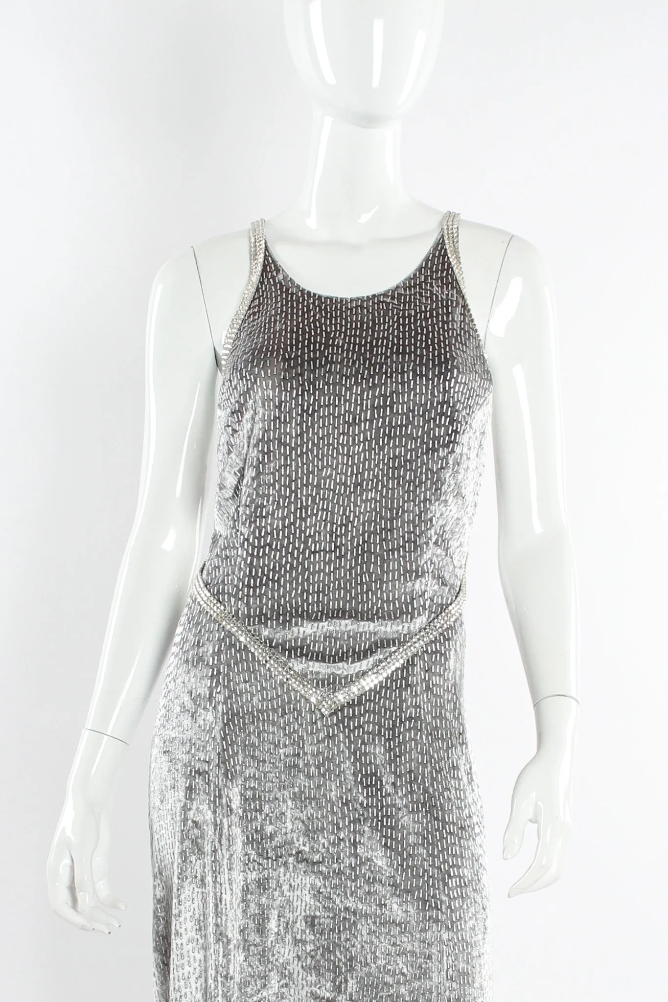 Crushed Velvet Rhinestone Metallic Dress