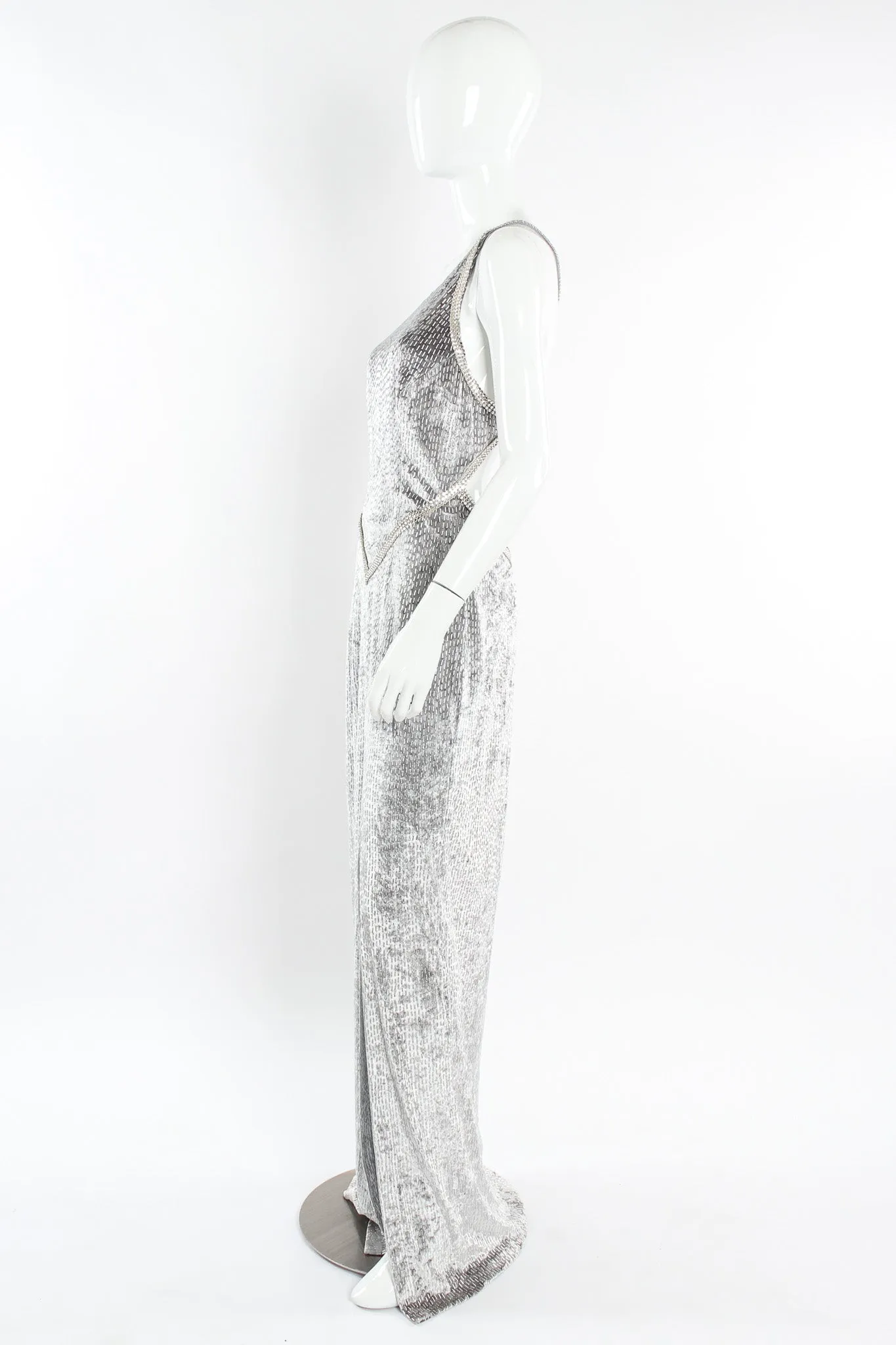 Crushed Velvet Rhinestone Metallic Dress