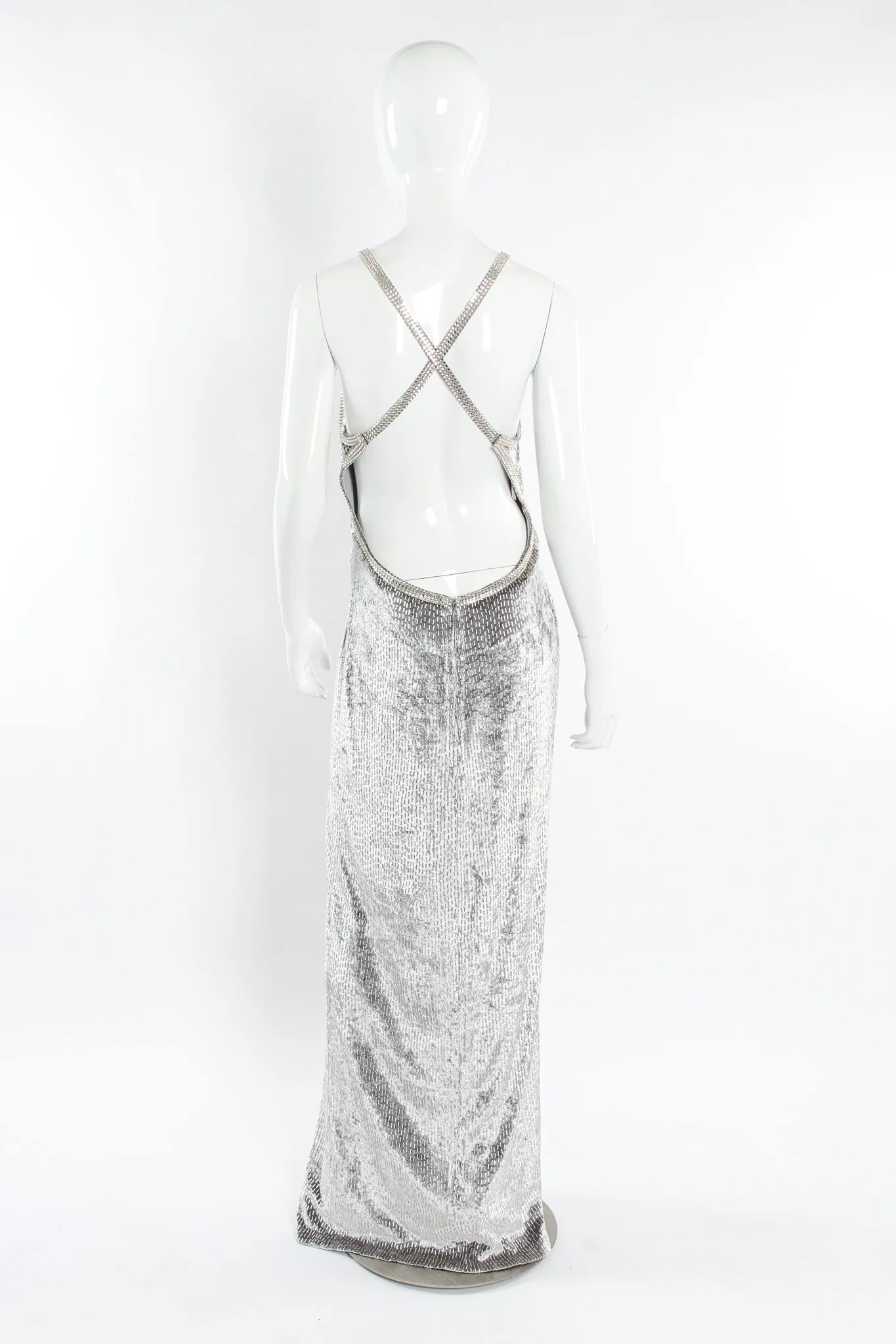 Crushed Velvet Rhinestone Metallic Dress