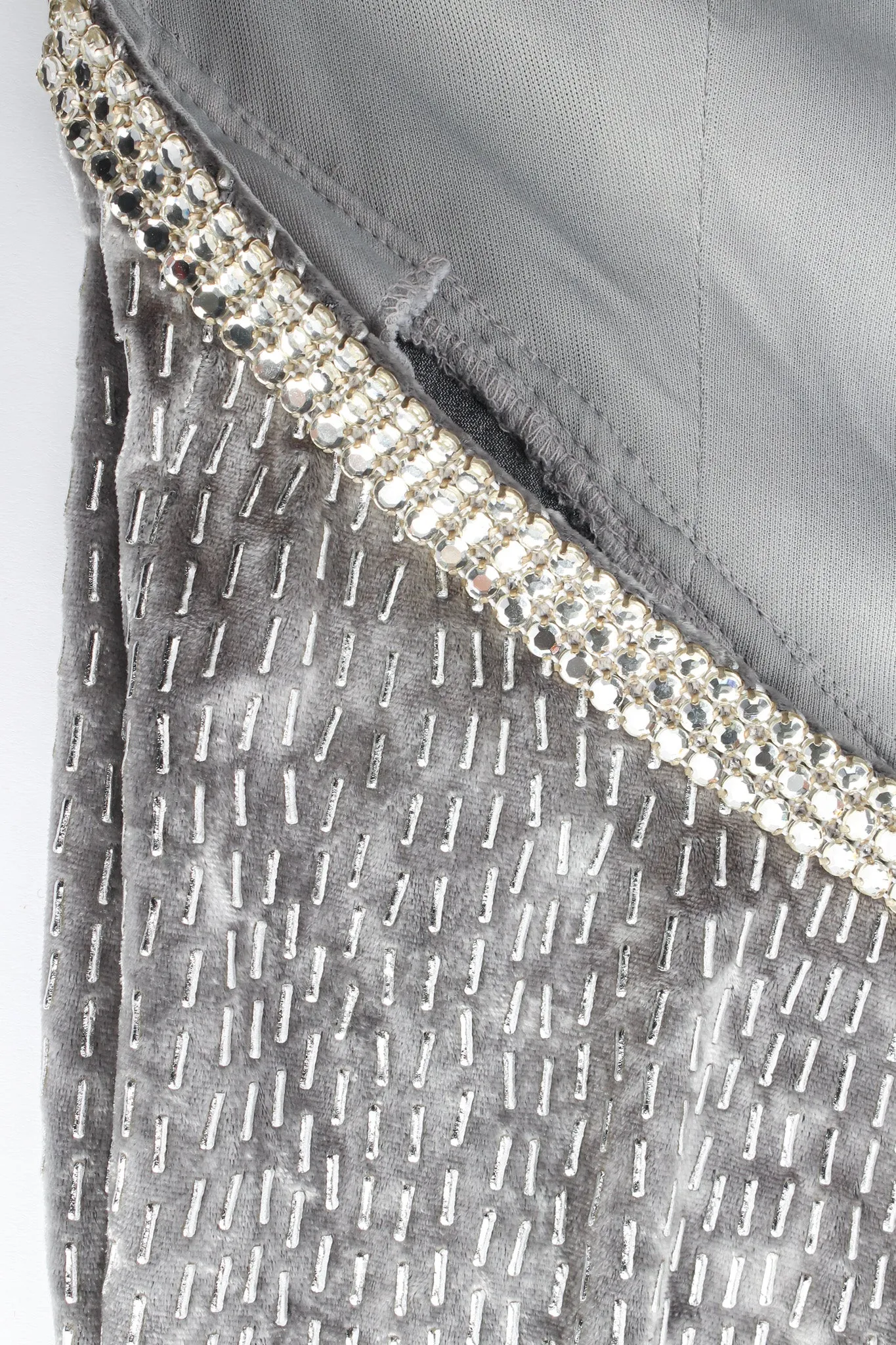 Crushed Velvet Rhinestone Metallic Dress