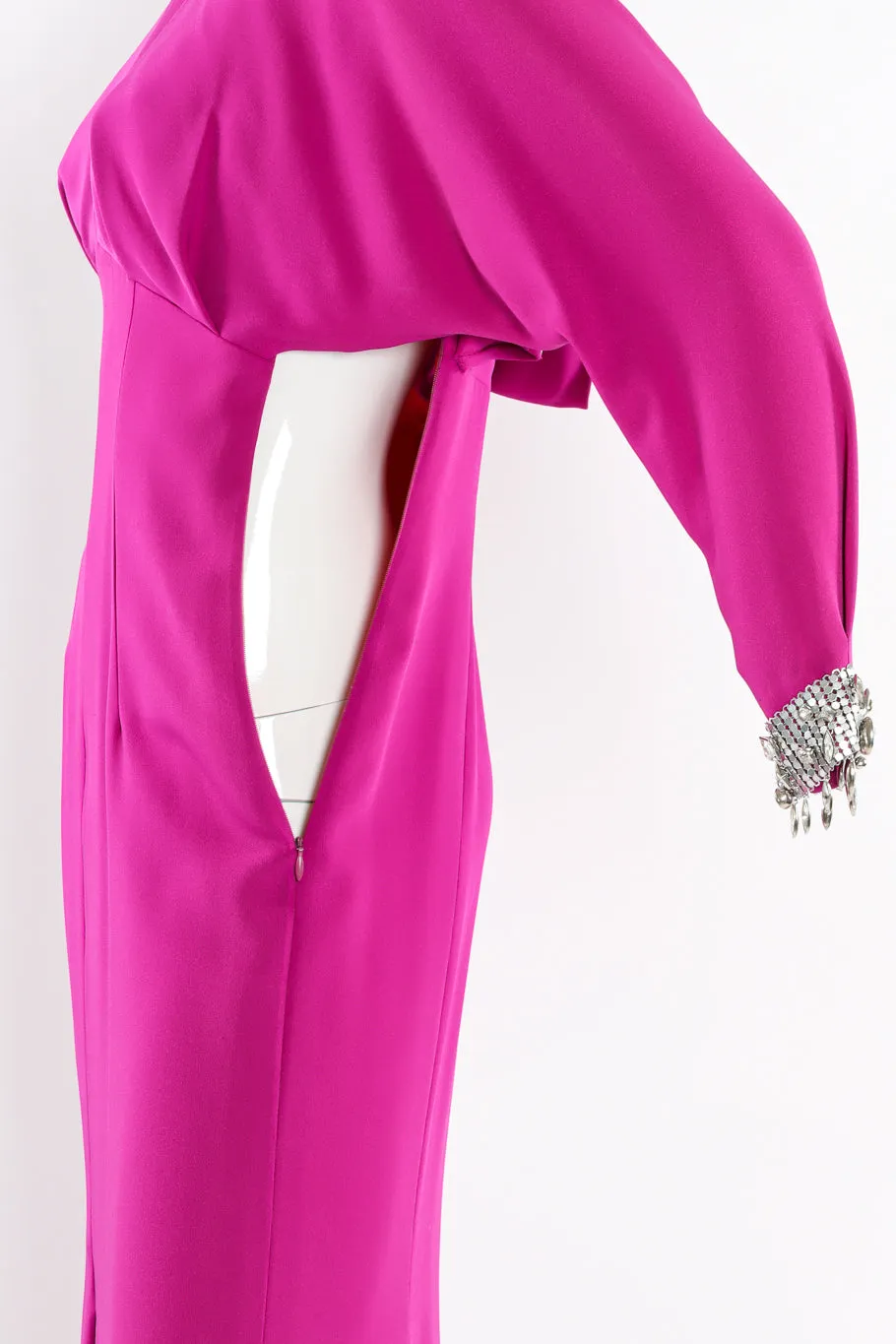 Crystal Metal Mesh Silk Gown