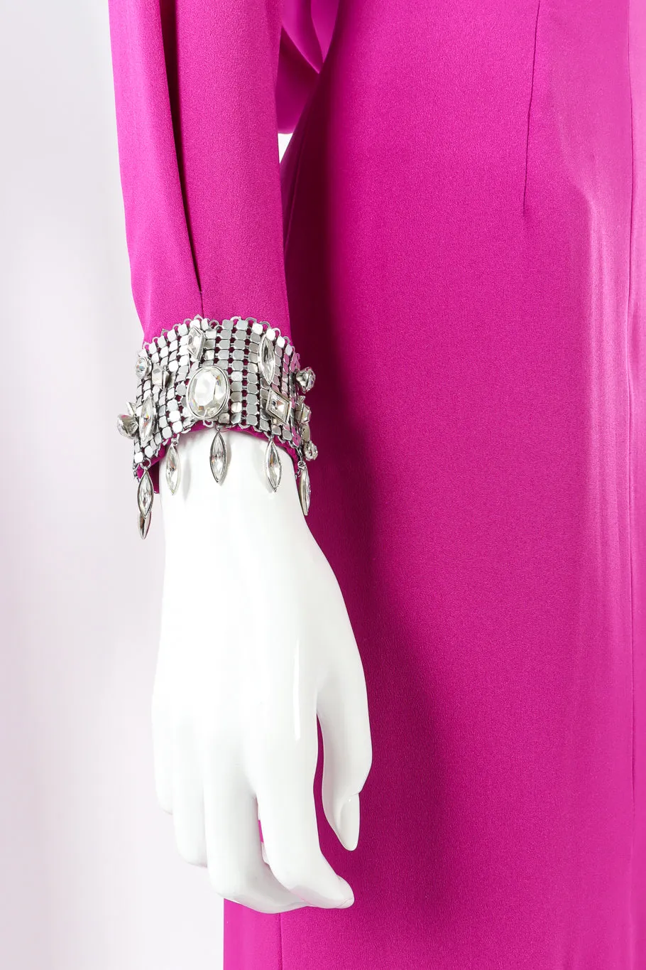 Crystal Metal Mesh Silk Gown