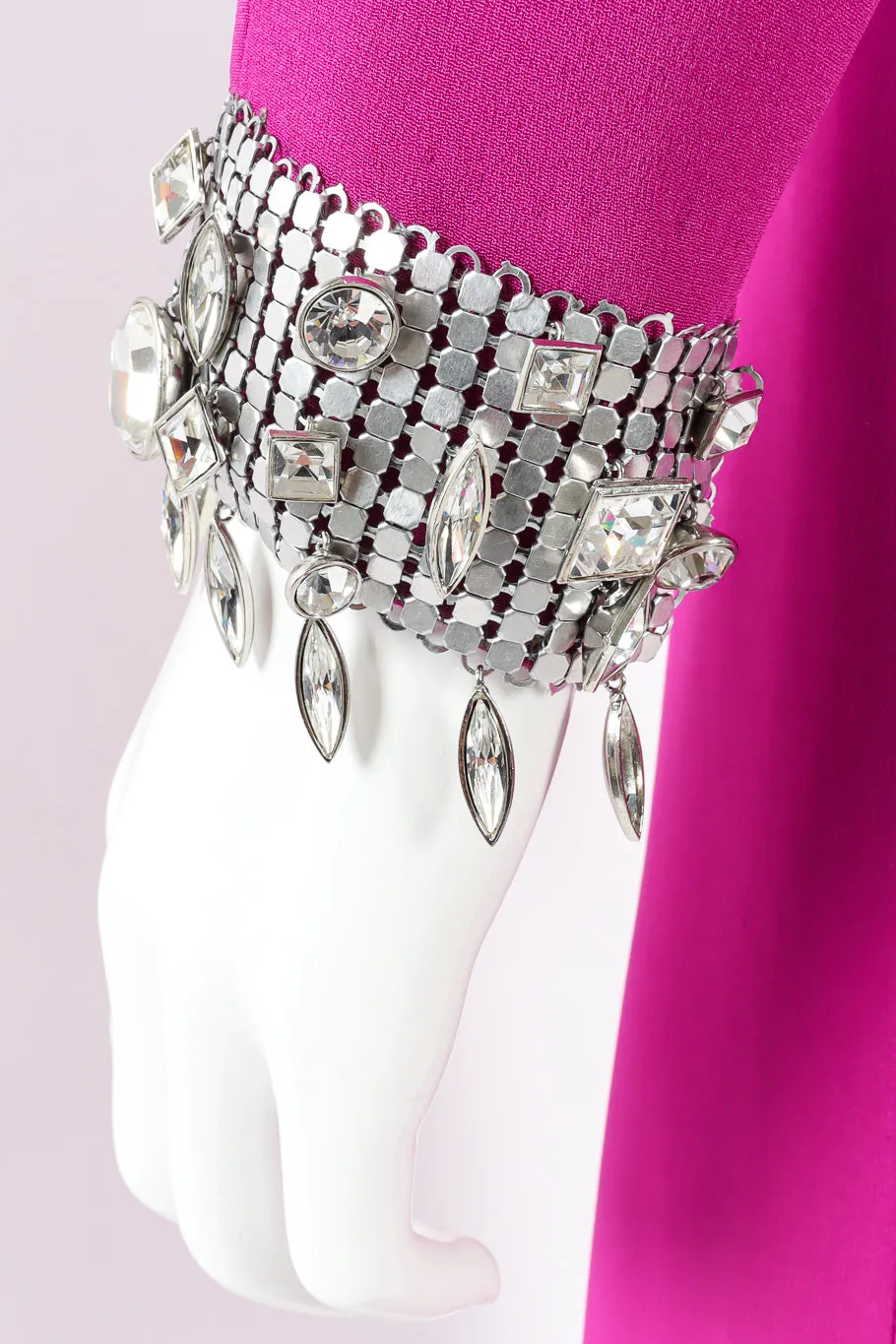 Crystal Metal Mesh Silk Gown