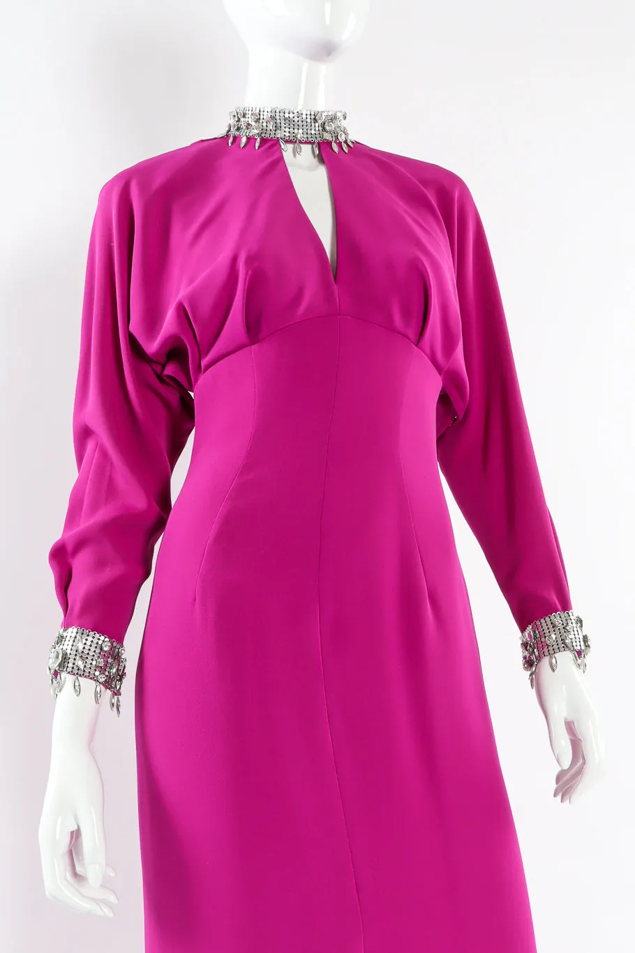 Crystal Metal Mesh Silk Gown