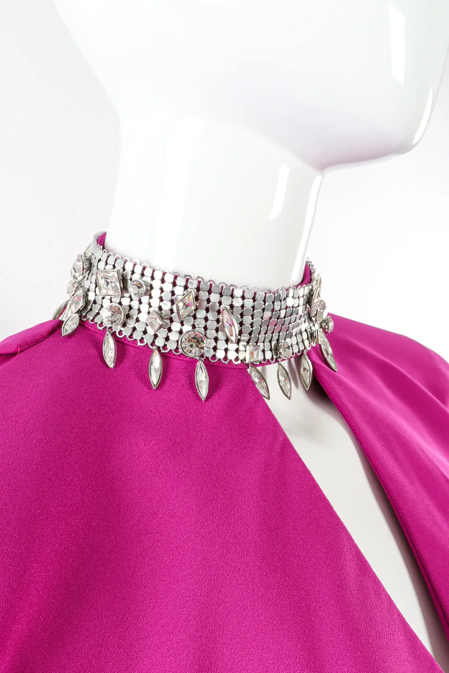 Crystal Metal Mesh Silk Gown