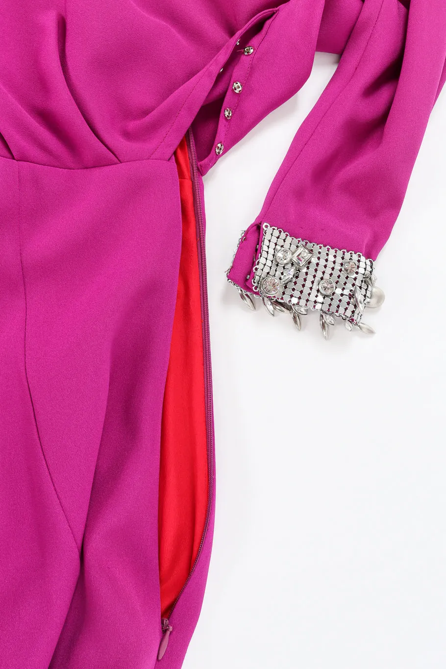 Crystal Metal Mesh Silk Gown