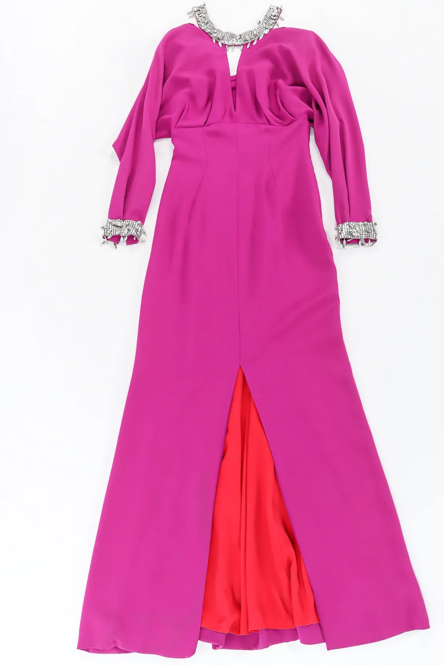Crystal Metal Mesh Silk Gown