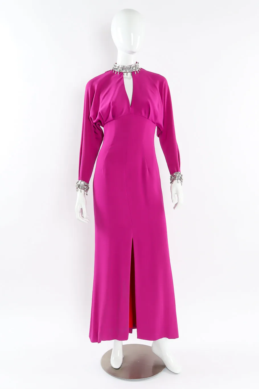 Crystal Metal Mesh Silk Gown