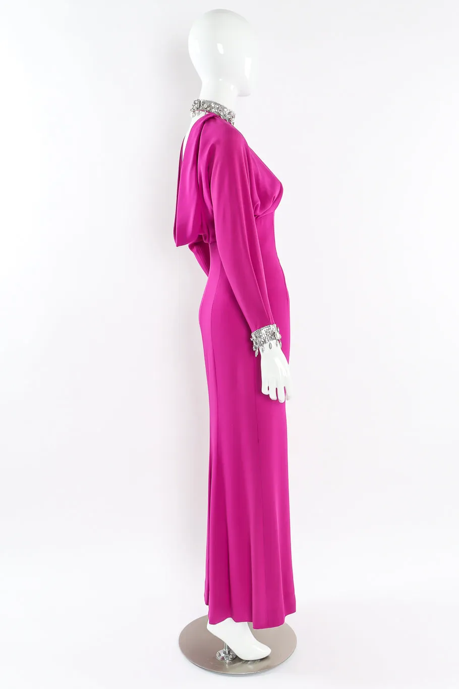 Crystal Metal Mesh Silk Gown