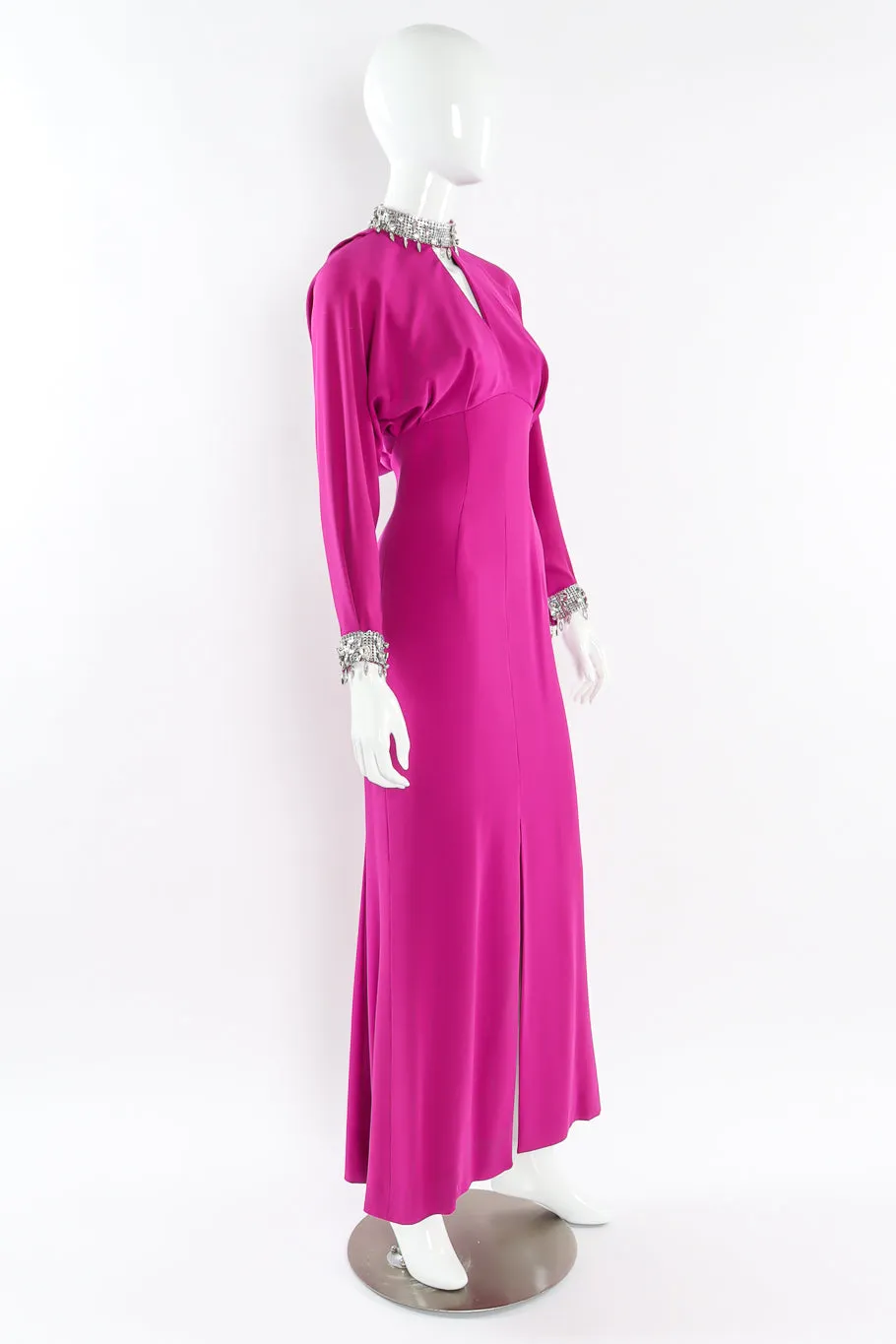 Crystal Metal Mesh Silk Gown