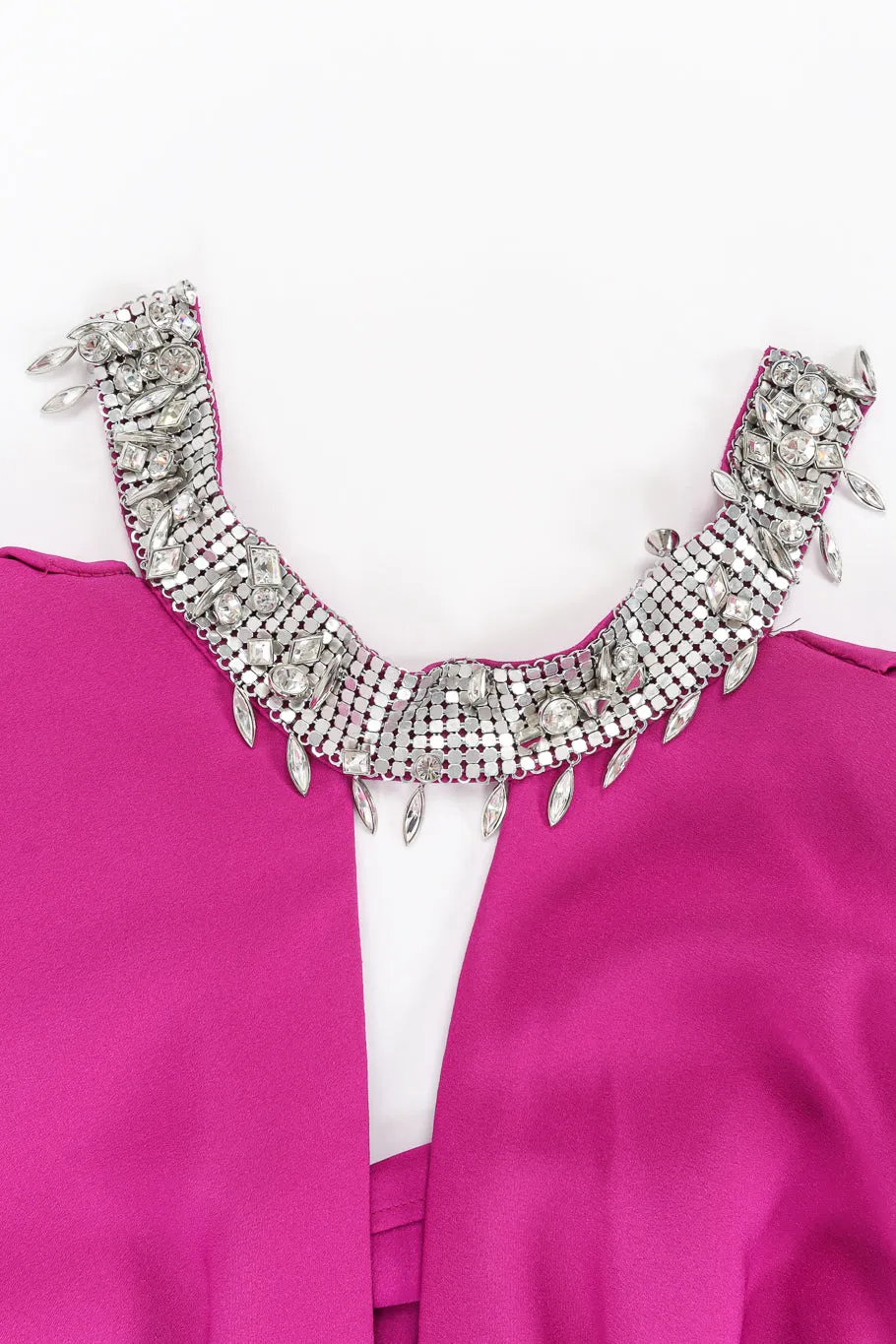 Crystal Metal Mesh Silk Gown