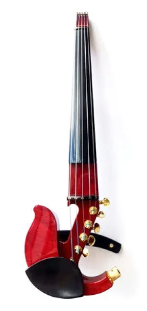 Custom - Jordan 5-String Electric Violin w/ StringAmp & Red Transparent Flamed Maple Body