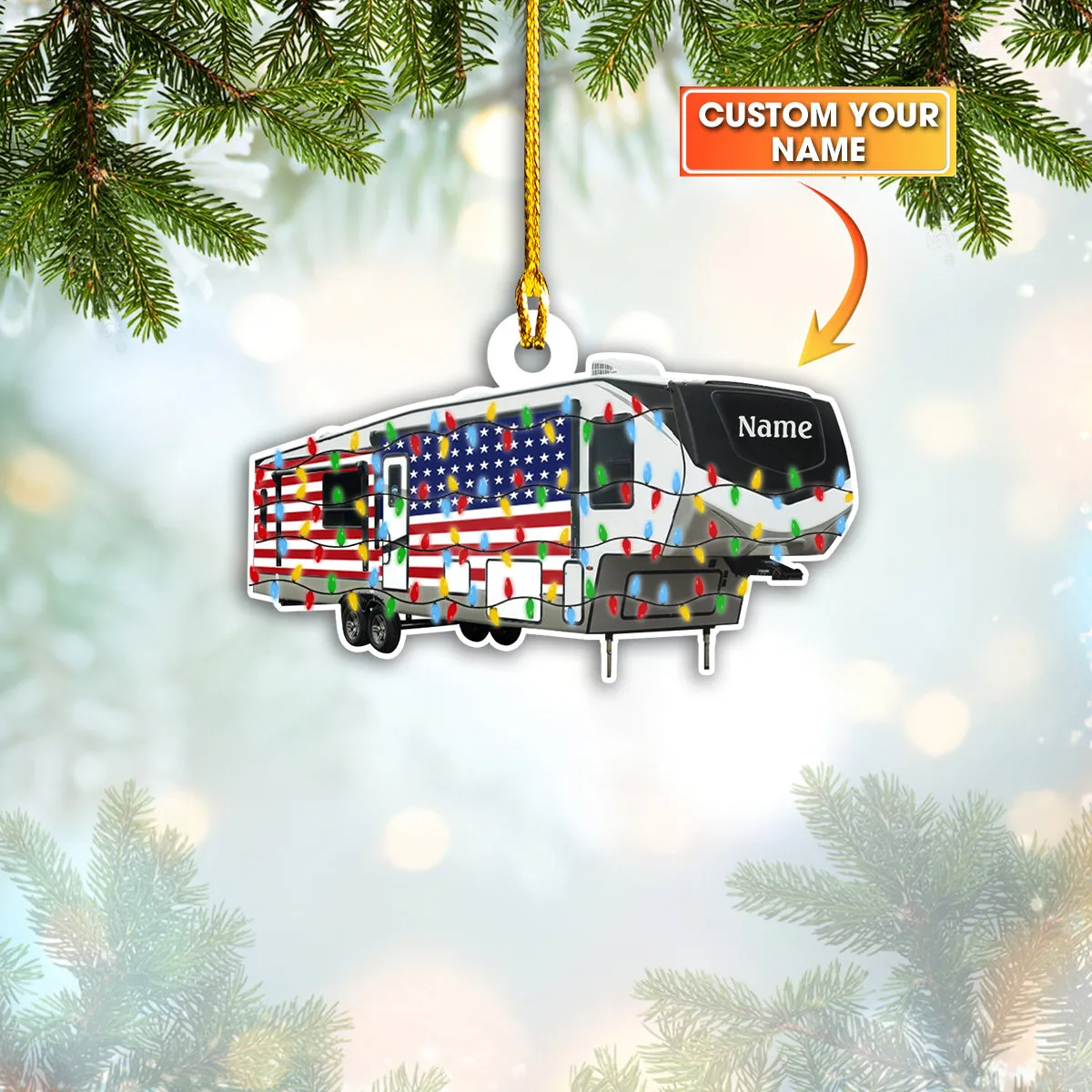 Custom Shaped Ornament - Fifth Wheel - Nt168 - Loop - Ct244