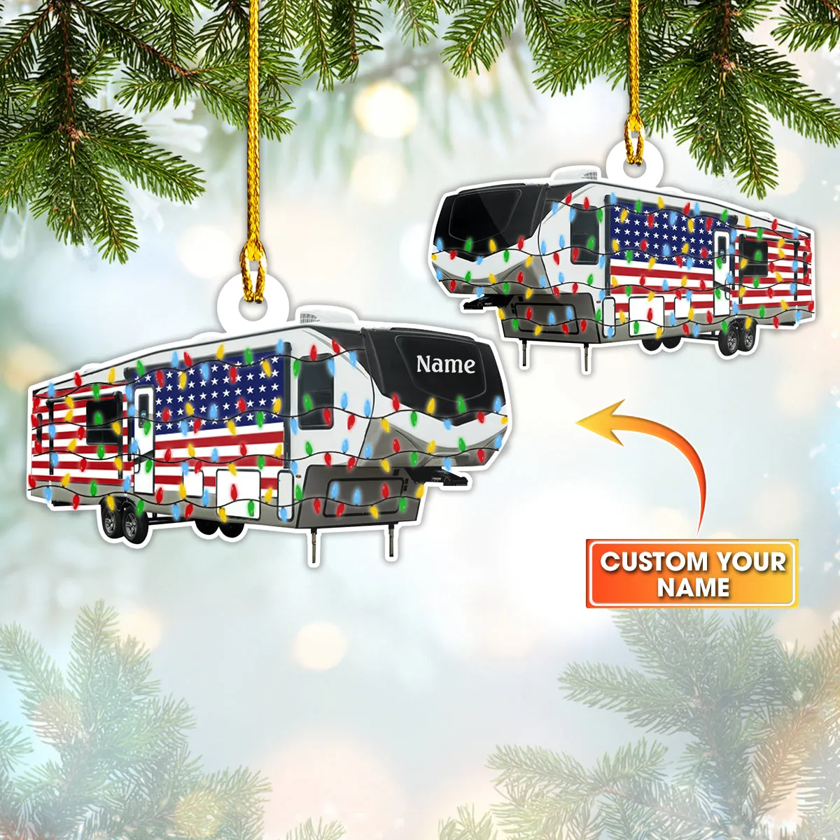 Custom Shaped Ornament - Fifth Wheel - Nt168 - Loop - Ct244