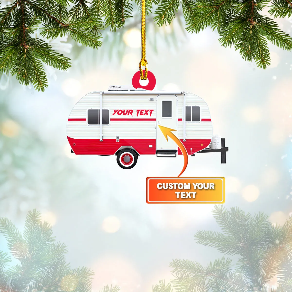 Custom Shaped Ornament - Retro Travel Trailer  - Nt168 - Loop - Ct241
