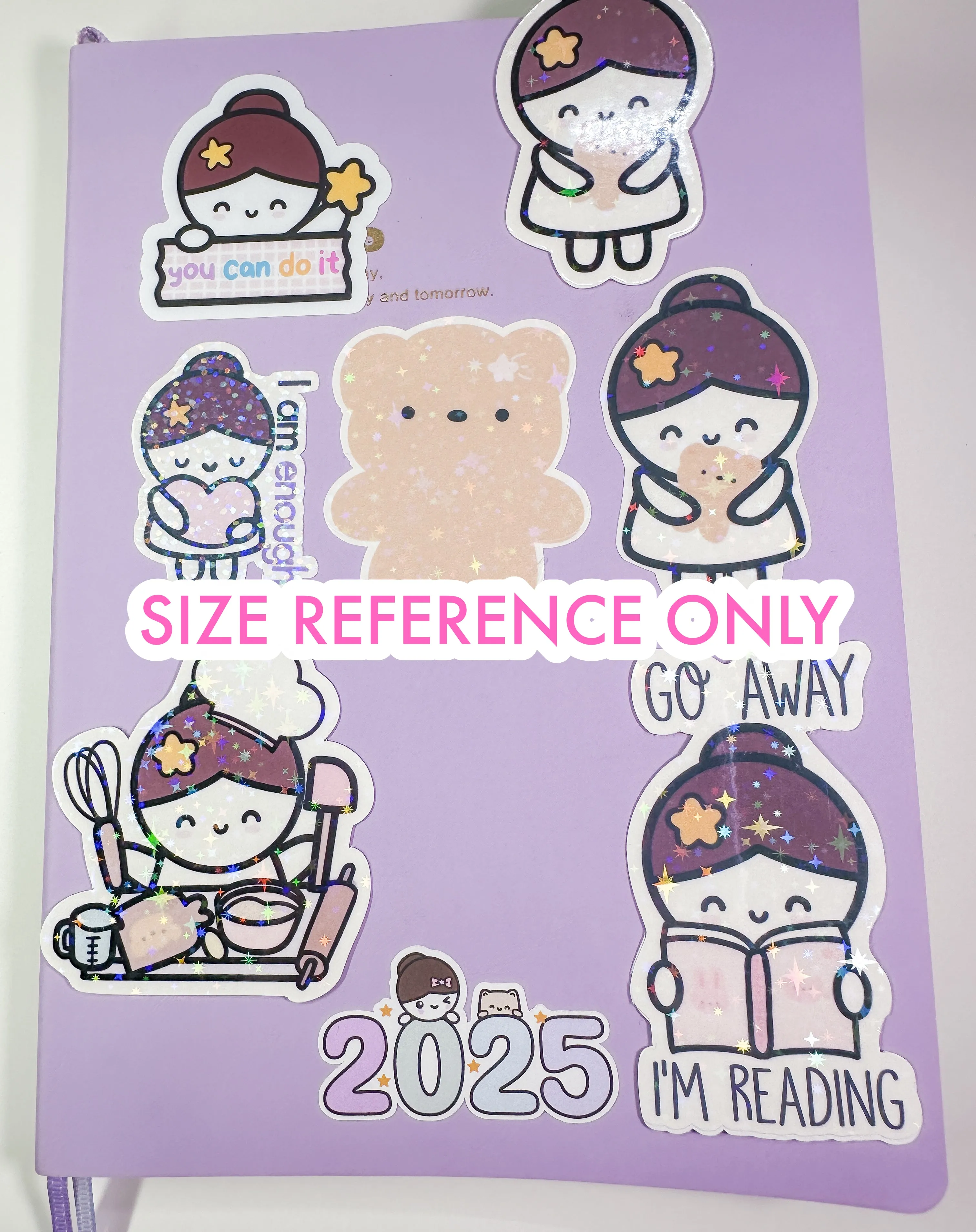 Cutie Bear Pie Sparkly Vinyl Die Cut Sticker