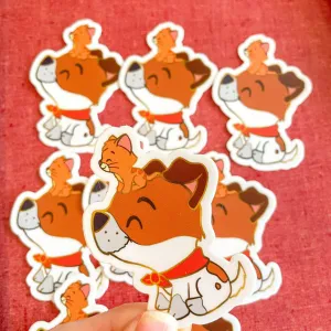 Cutie Dodger and Oliver Vinyl Sticker