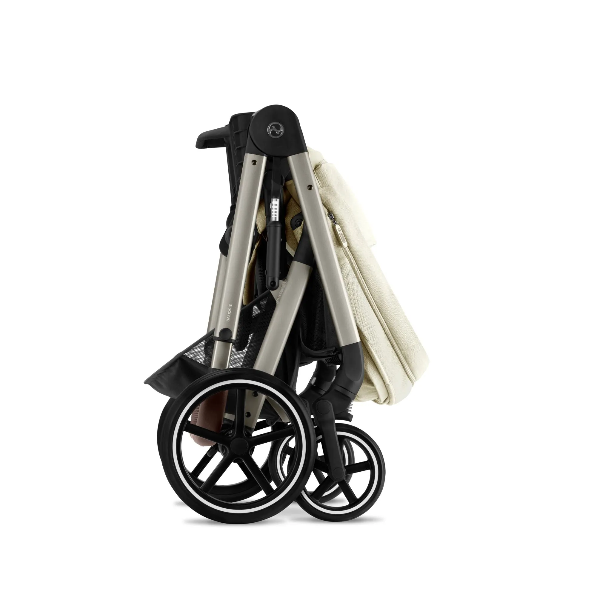 Cybex Balios S Lux Bundle with Aton B2 Car Seat & Base - Seashell Beige/Taupe Frame