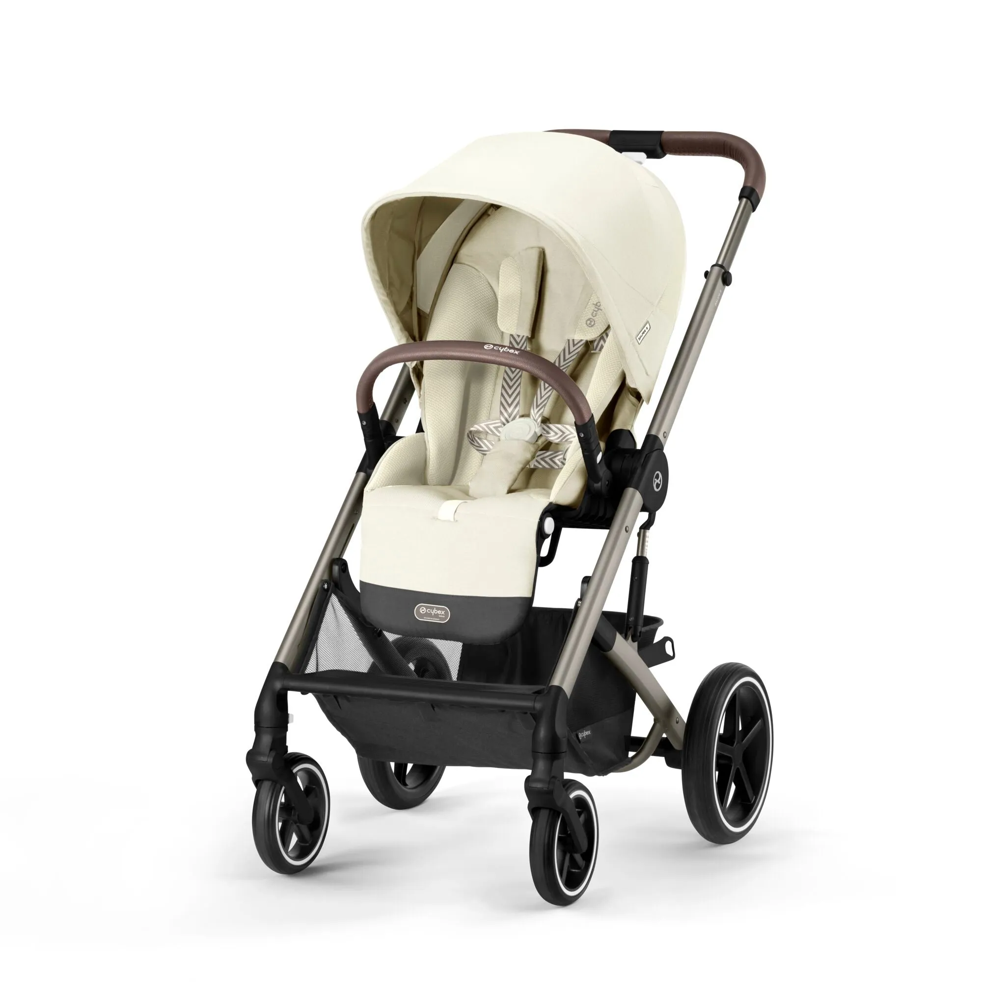 Cybex Balios S Lux Bundle with Aton B2 Car Seat & Base - Seashell Beige/Taupe Frame