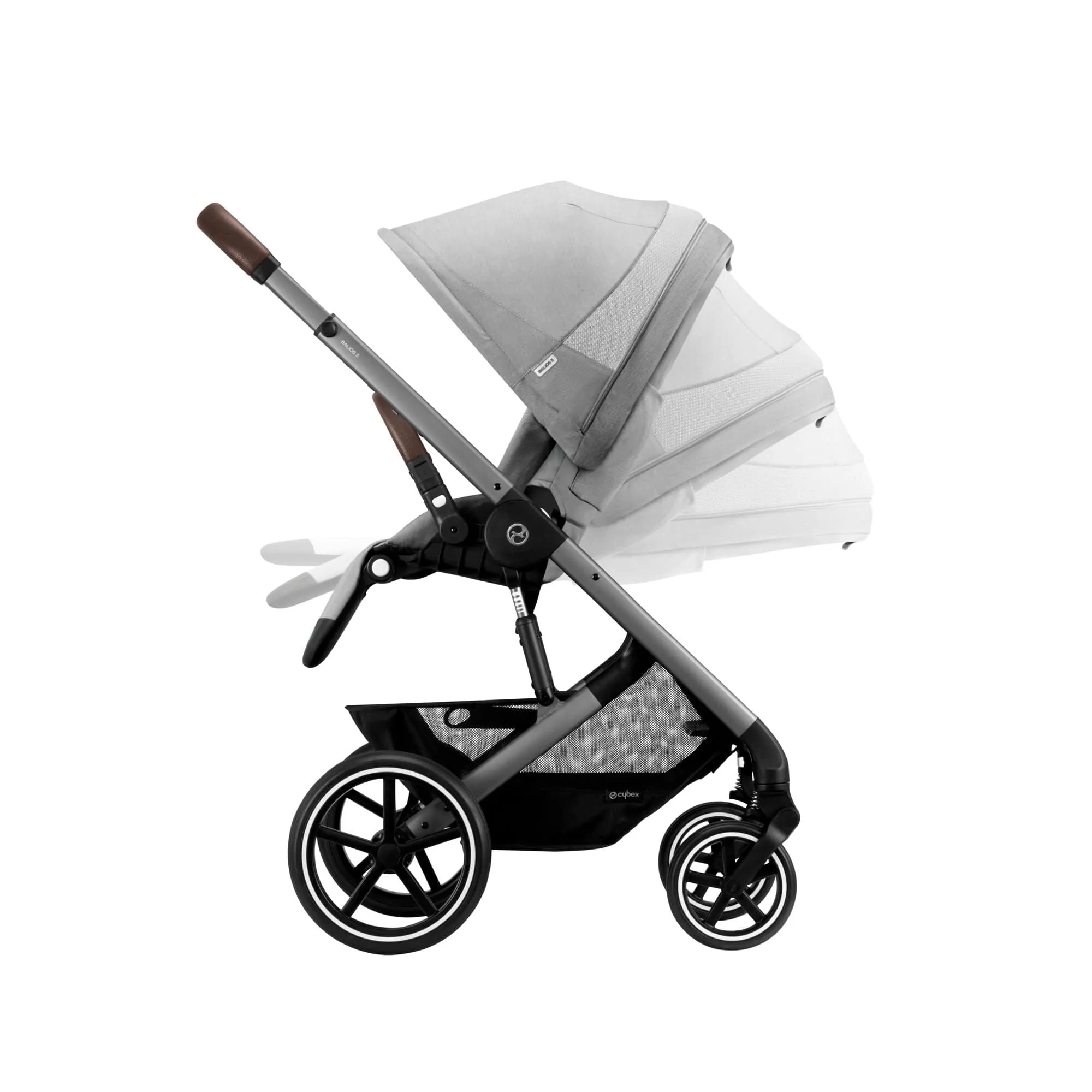 Cybex Balios S Lux Silver Frame and Carrycot - Lava Grey