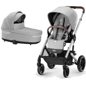 Cybex Balios S Lux Silver Frame and Carrycot - Lava Grey