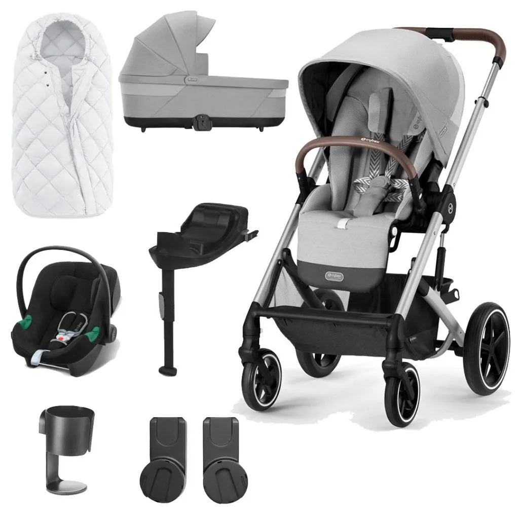 CYBEX BALIOS S Travel System Comfort Bundle with ATON B2 and Snogga - Lava Grey