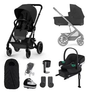 CYBEX BALIOS S Travel System Comfort Bundle with ATON B2 and Snogga - Moon Black