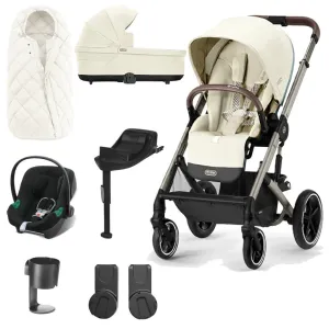 CYBEX BALIOS S Travel System Comfort Bundle with ATON B2 and Snogga - Seashell Beige