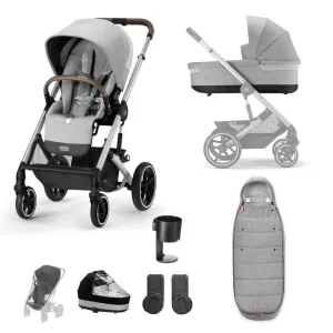 CYBEX BALIOS S Travel System Essential Bundle with Gold Footmuff - Lava Grey