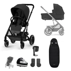 CYBEX BALIOS S Travel System Essential Bundle with Gold Footmuff - Moon Black