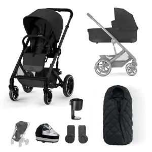 CYBEX BALIOS S Travel System Essential Bundle with Snogga - Moon Black
