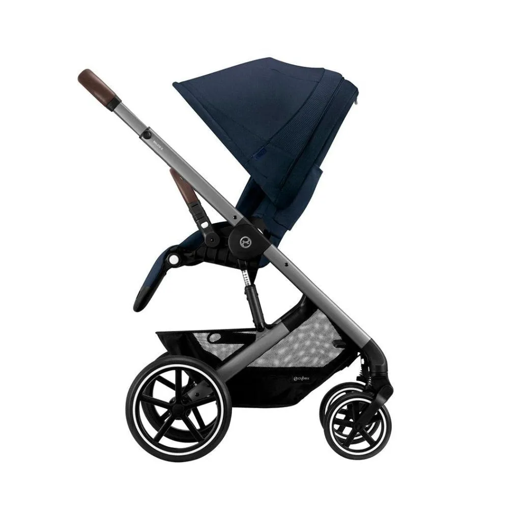 CYBEX BALIOS S Travel System Luxury Bundle with CLOUD T  and Snogga Footmuff - Ocean Blue