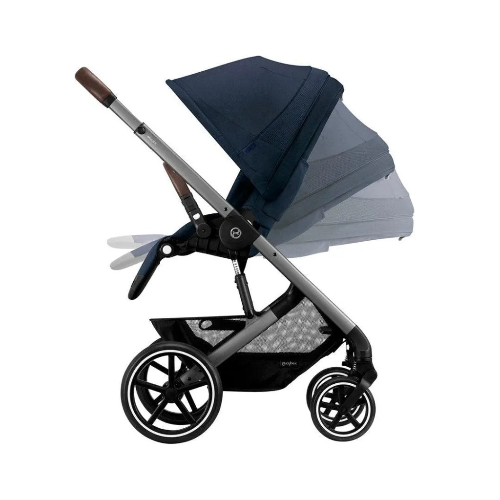 CYBEX BALIOS S Travel System Luxury Bundle with CLOUD T  and Snogga Footmuff - Ocean Blue