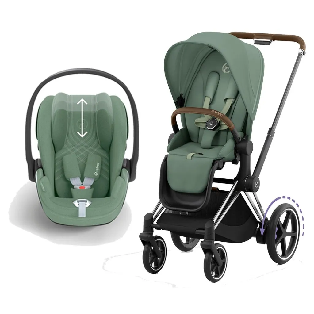 CYBEX e-Priam Travel System - Leaf Green
