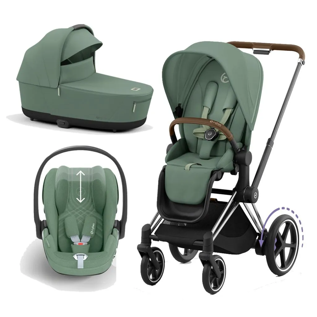 CYBEX e-Priam Travel System - Leaf Green