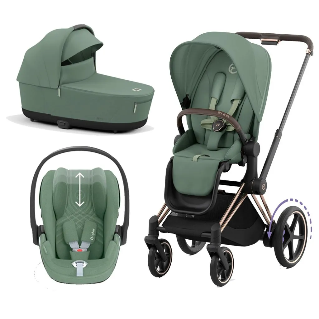 CYBEX e-Priam Travel System - Leaf Green