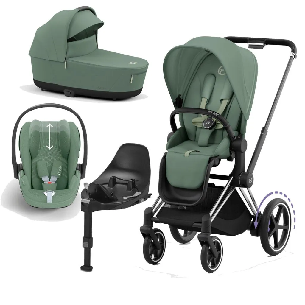 CYBEX e-Priam Travel System - Leaf Green