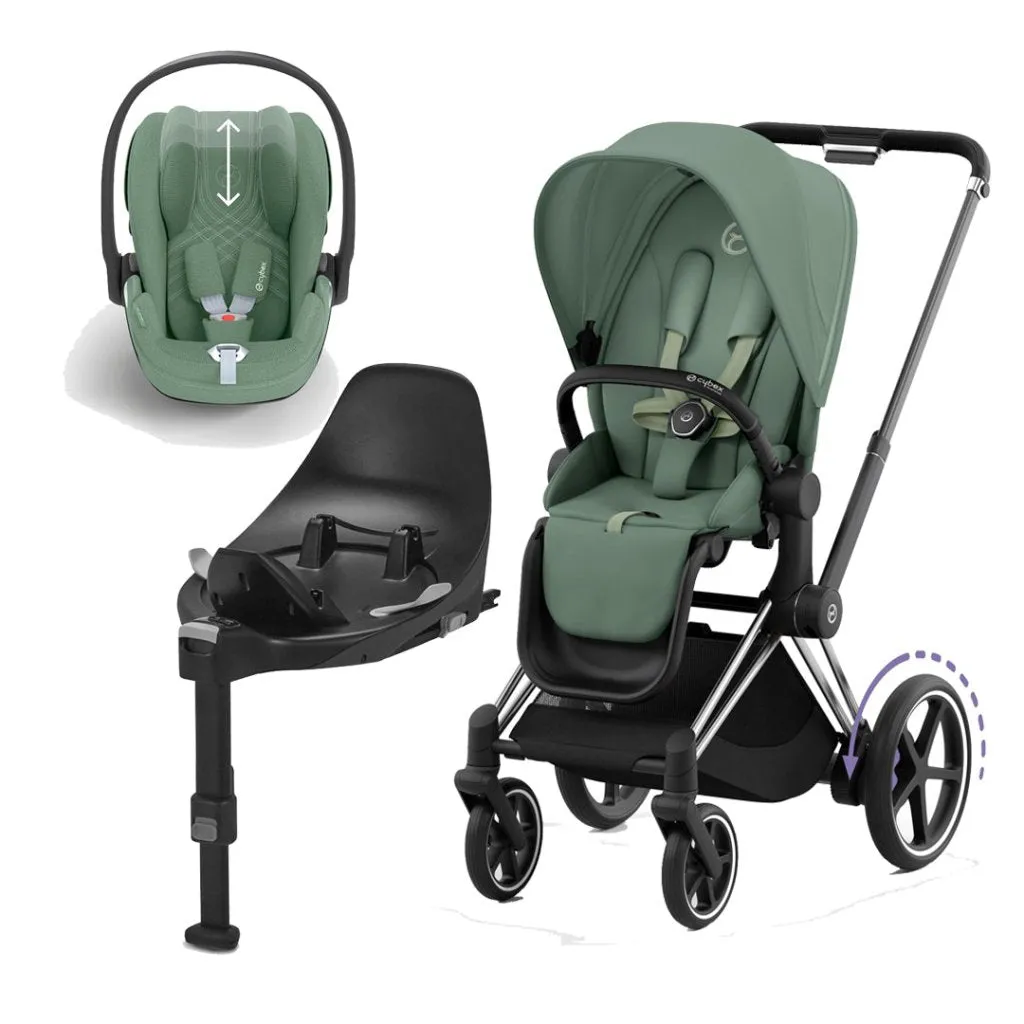 CYBEX e-Priam Travel System - Leaf Green